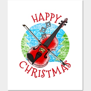 Christmas Violin Violinist String Musician Xmas 2022 Posters and Art